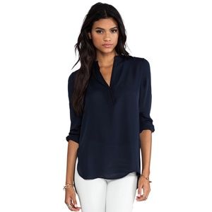 Vince TIPPED CONTRAST BLOUSE
